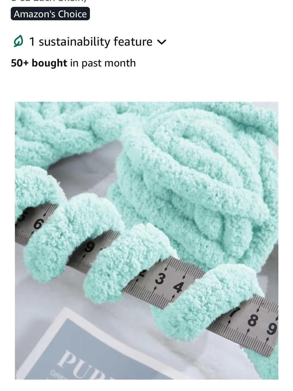 9+ skeins Soft Plush Chunky Yarn - Aqua Blue - Picture 5 of 6